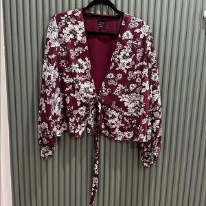 Bardot Satin Wrap Top